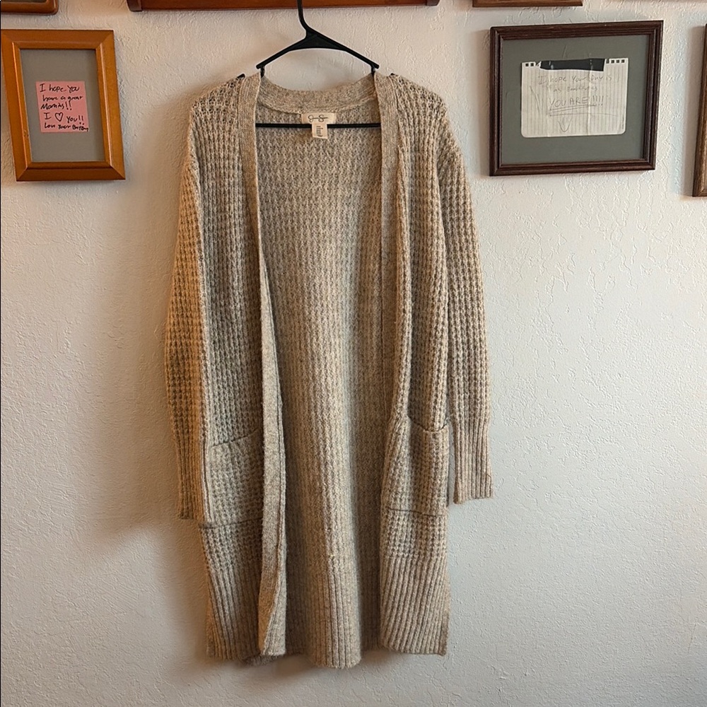 Cozy Beige Cardigan / Open-Front Sweater